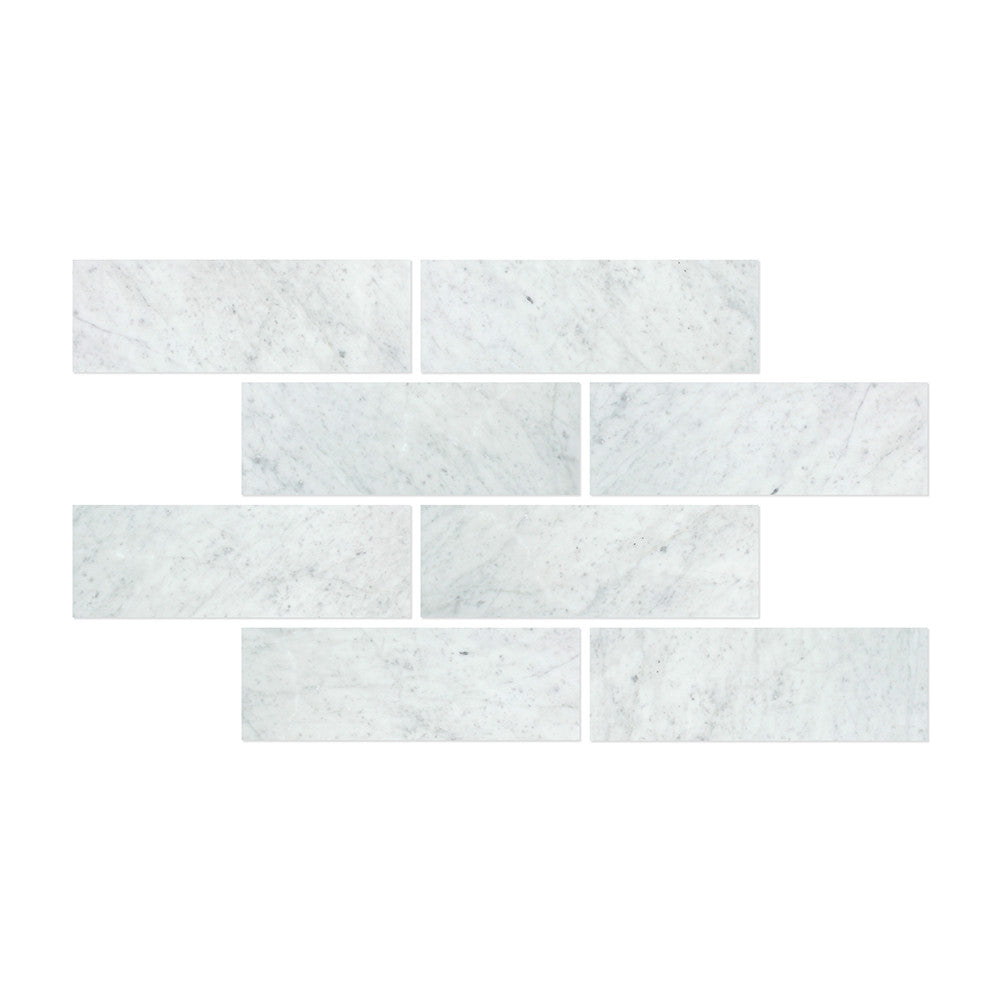 4 x 12 Polished Bianco Carrara Marble Tile - Tilephile