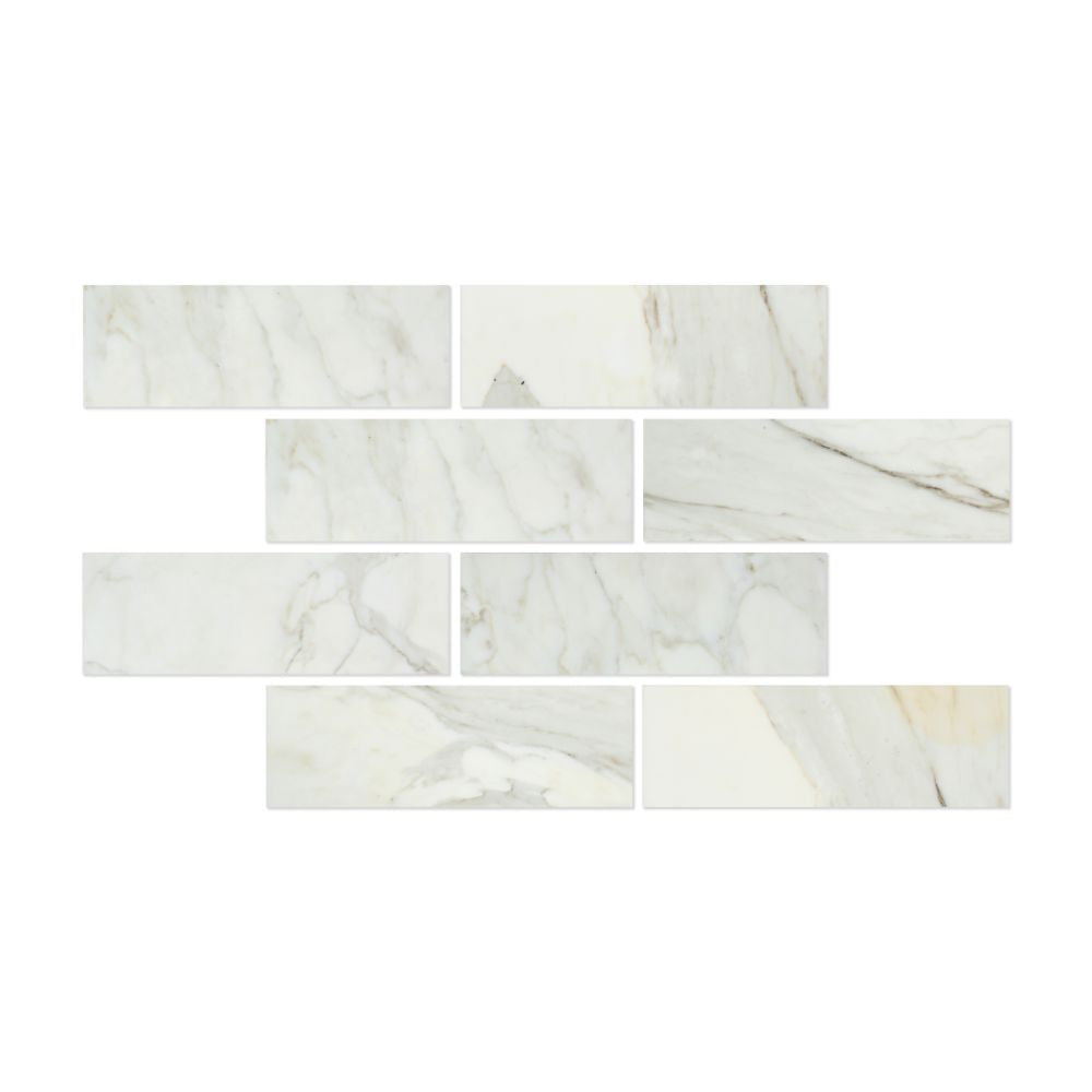 4 x 12 Polished Calacatta Gold Marble Tile - Tilephile