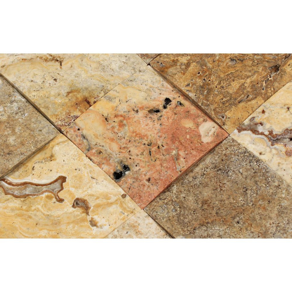 4 x 4 CNC-Arched Scabos Travertine Tile - Tilephile