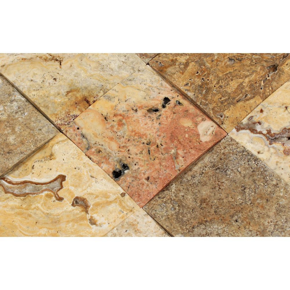 4 x 4 CNC-Arched Scabos Travertine Tile - Tilephile