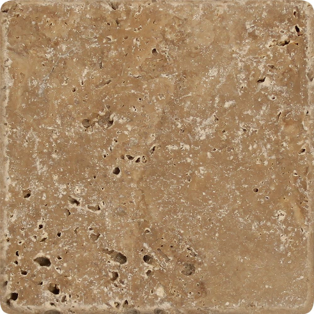 4 x 4 Honed Noce Travertine Tile - Tilephile