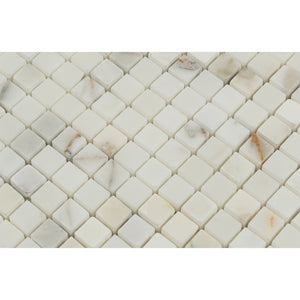 5/8 x 5/8 Honed Calacatta Gold Marble Mosaic Tile - Tilephile