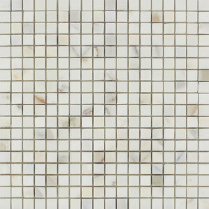 5/8 x 5/8 Honed Calacatta Gold Marble Mosaic Tile - Tilephile