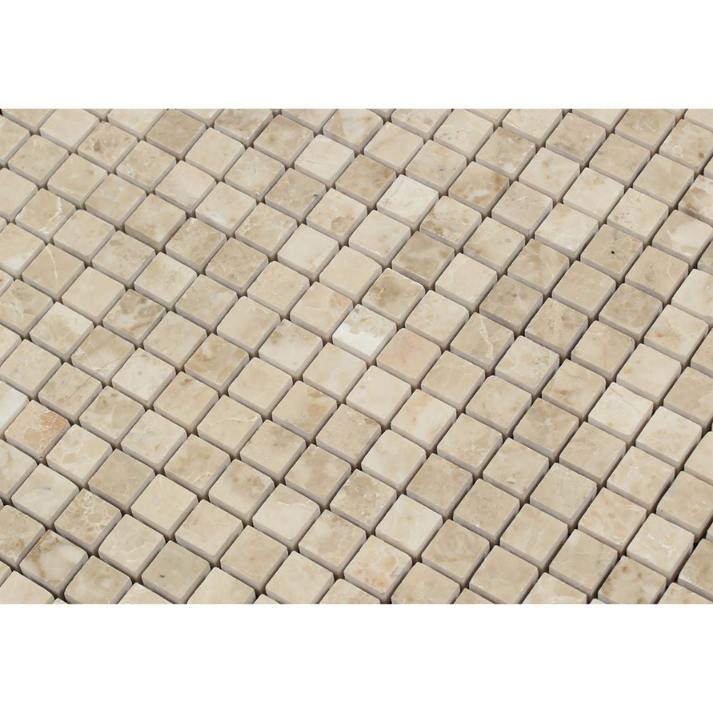 5/8 x 5/8 Polished Cappuccino Marble Mosaic Tile - Tilephile