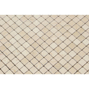 5/8 x 5/8 Polished Crema Marfil Marble Mosaic Tile - Tilephile