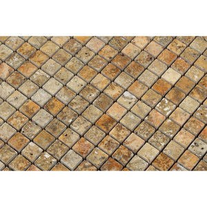 5/8 x 5/8 Polished Scabos Travertine Mosaic Tile - Tilephile