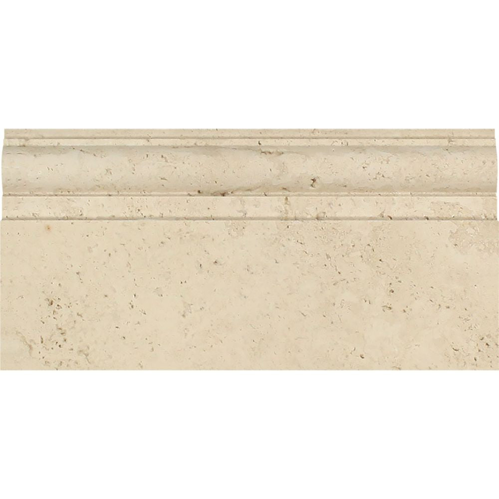 5 x 12 Honed Ivory Travertine Baseboard Trim - Tilephile