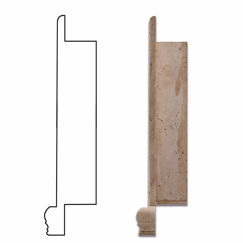 Ivory Travertine Honed Hand-Made Custom Shampoo Niche / Shelf - Large - Tilephile