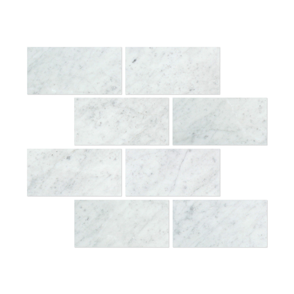 6 x 12 Honed Bianco Carrara Marble Tile - Tilephile
