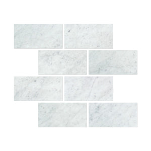 6 x 12 Polished Bianco Carrara Marble Tile - Tilephile