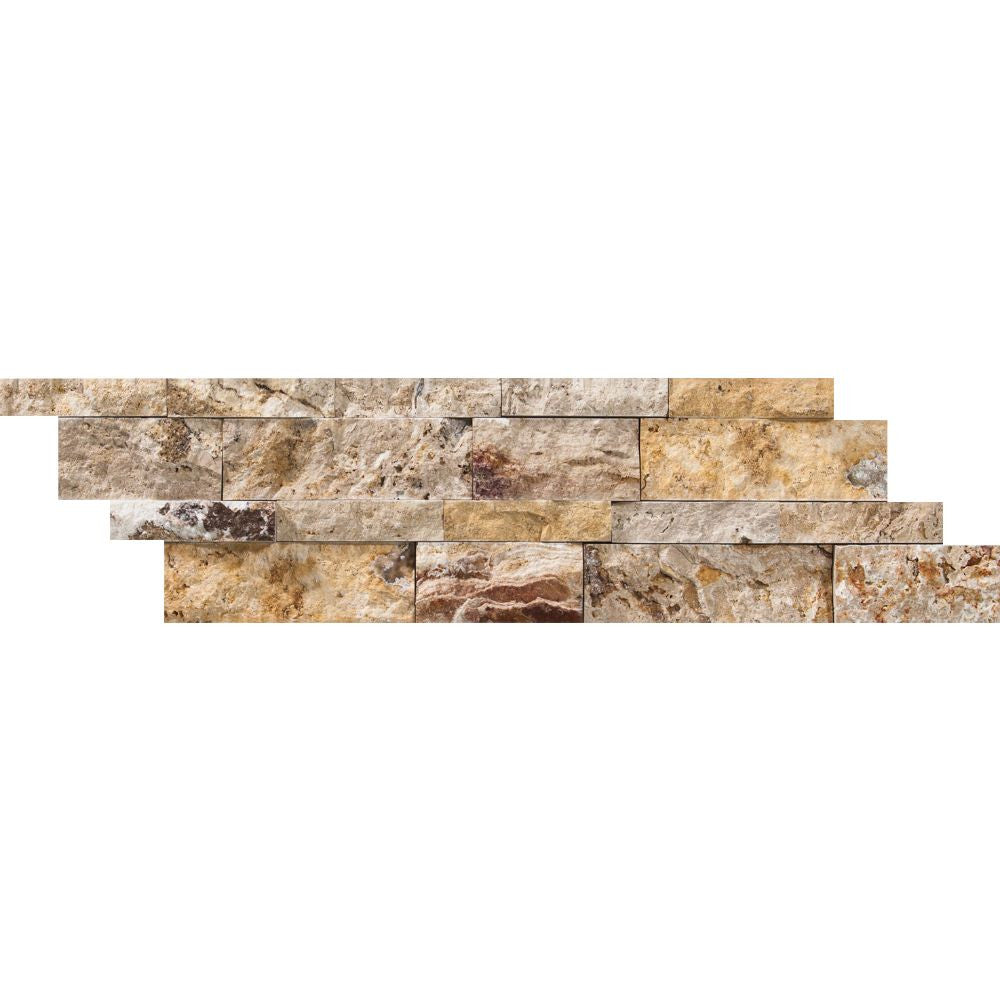6 x 24 Split-faced Scabos Travertine Ledger Panel - Tilephile