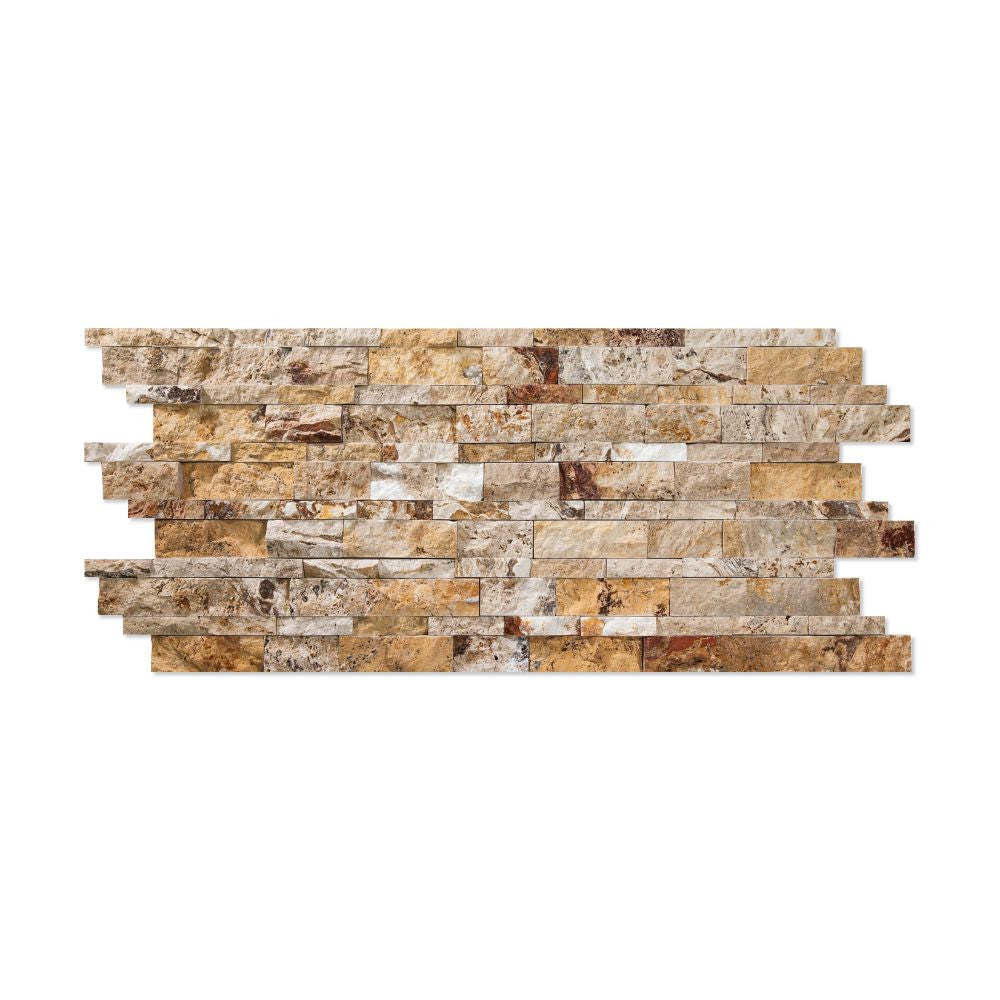 6 x 24 Split-faced Scabos Travertine Ledger Panel - Tilephile