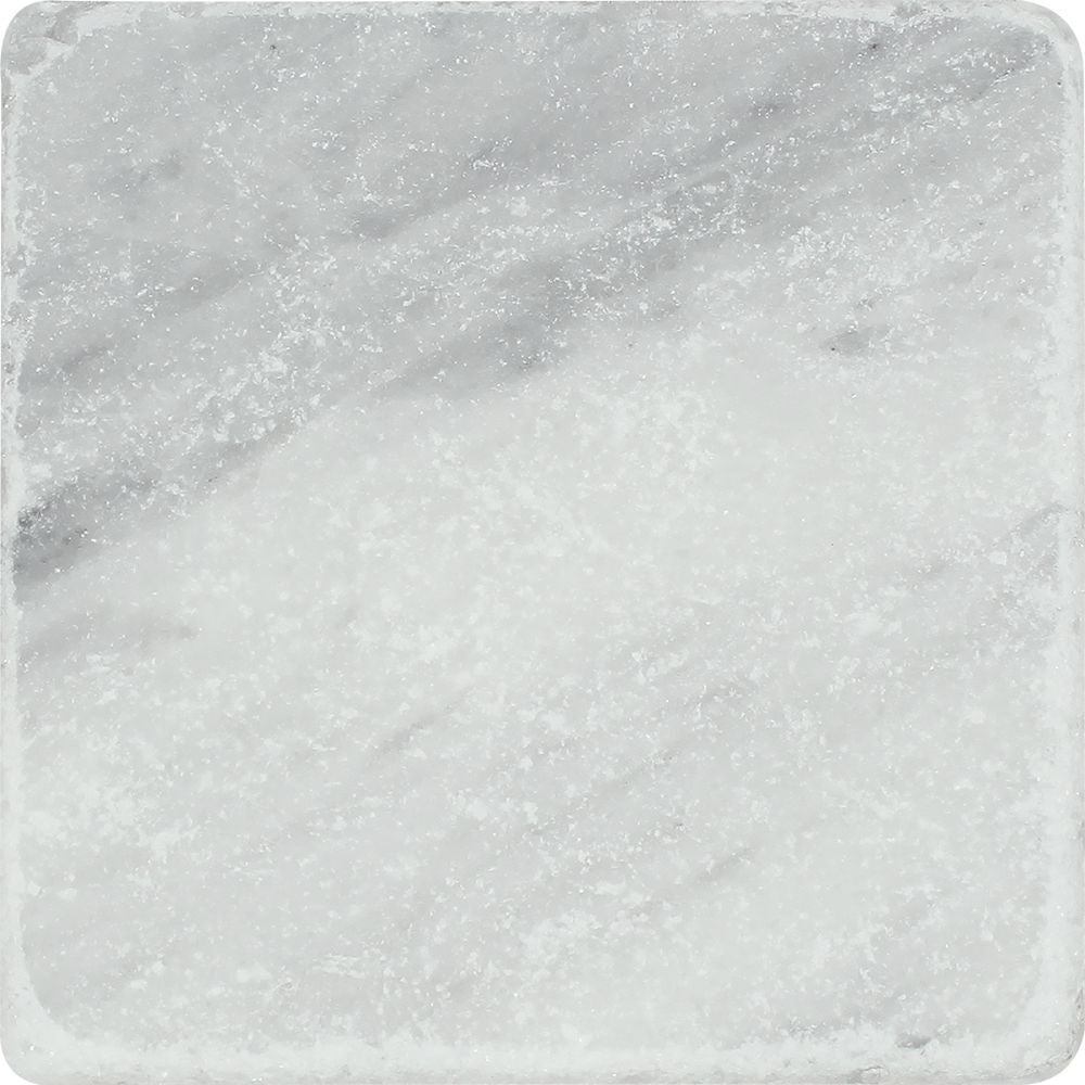6 x 6 Tumbled Bianco Mare Marble Tile - Tilephile