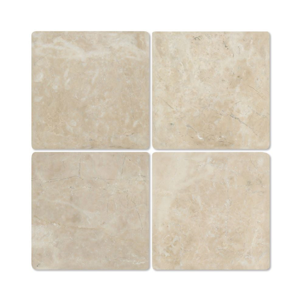 6 x 6 Tumbled Cappuccino Marble Tile - Tilephile