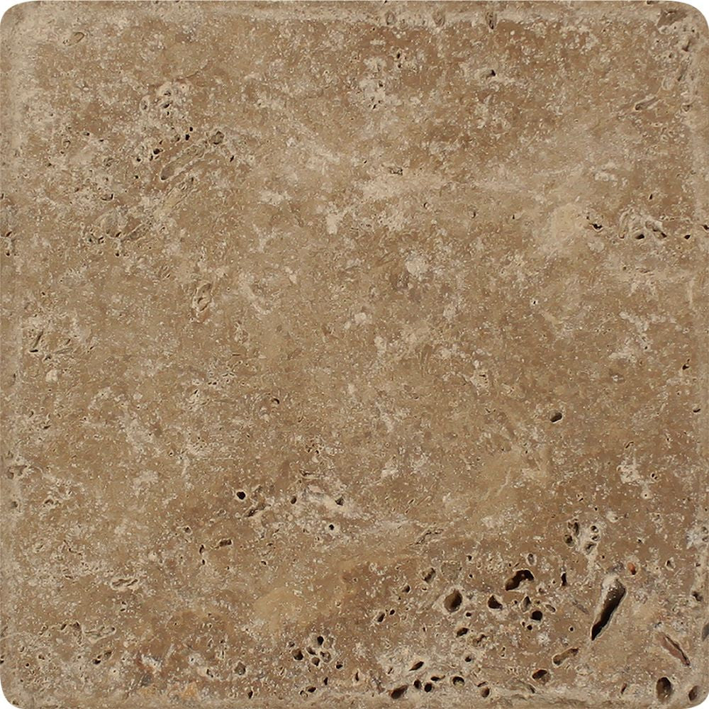 6 x 6 Tumbled Noce Travertine Tile - Tilephile