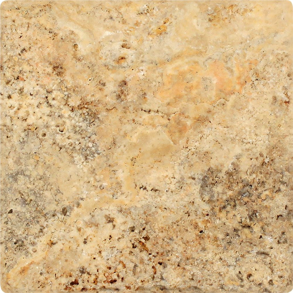 6 x 6 Tumbled Scabos Travertine Tile Sample - Tilephile