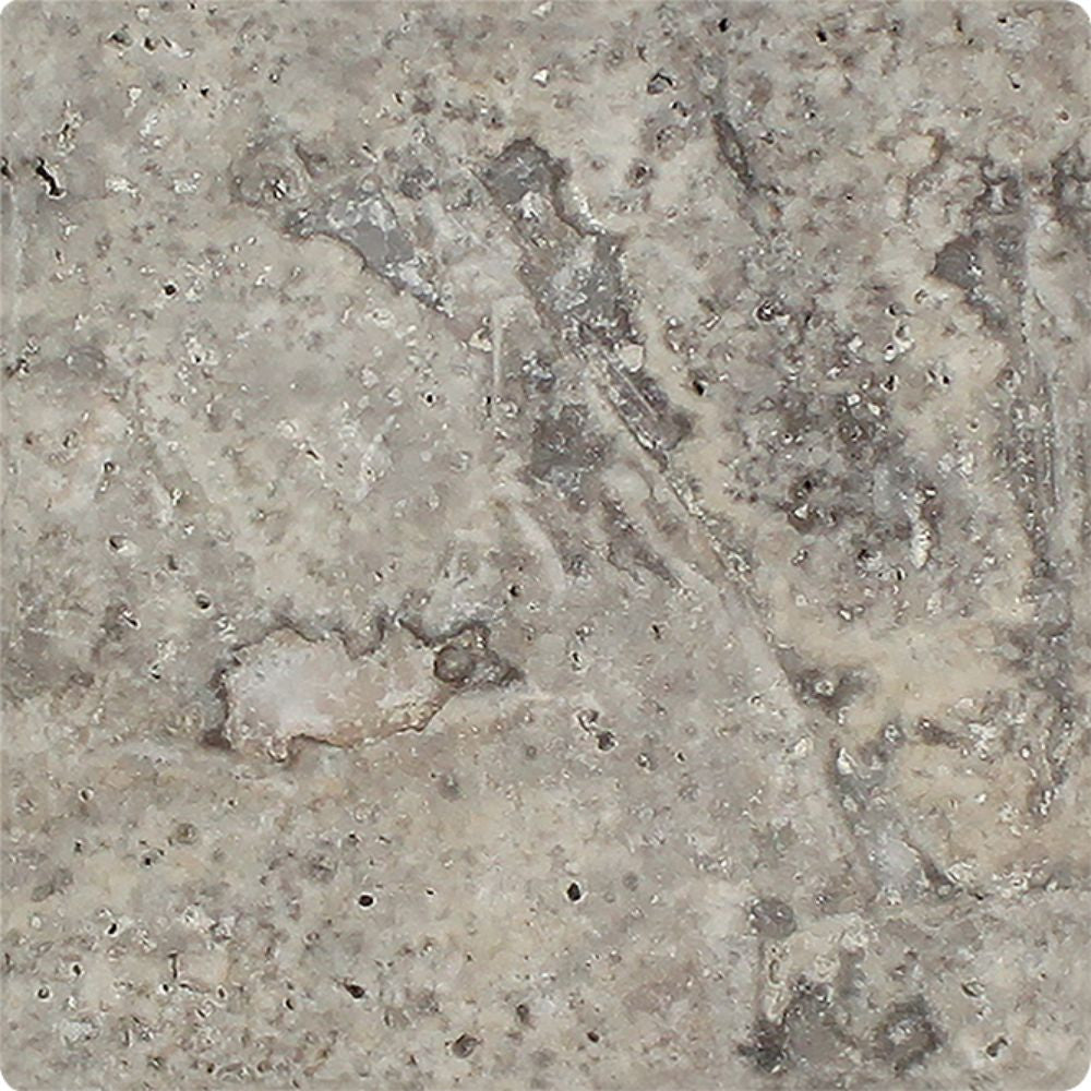 6 x 6 Tumbled Silver Travertine Tile - Tilephile