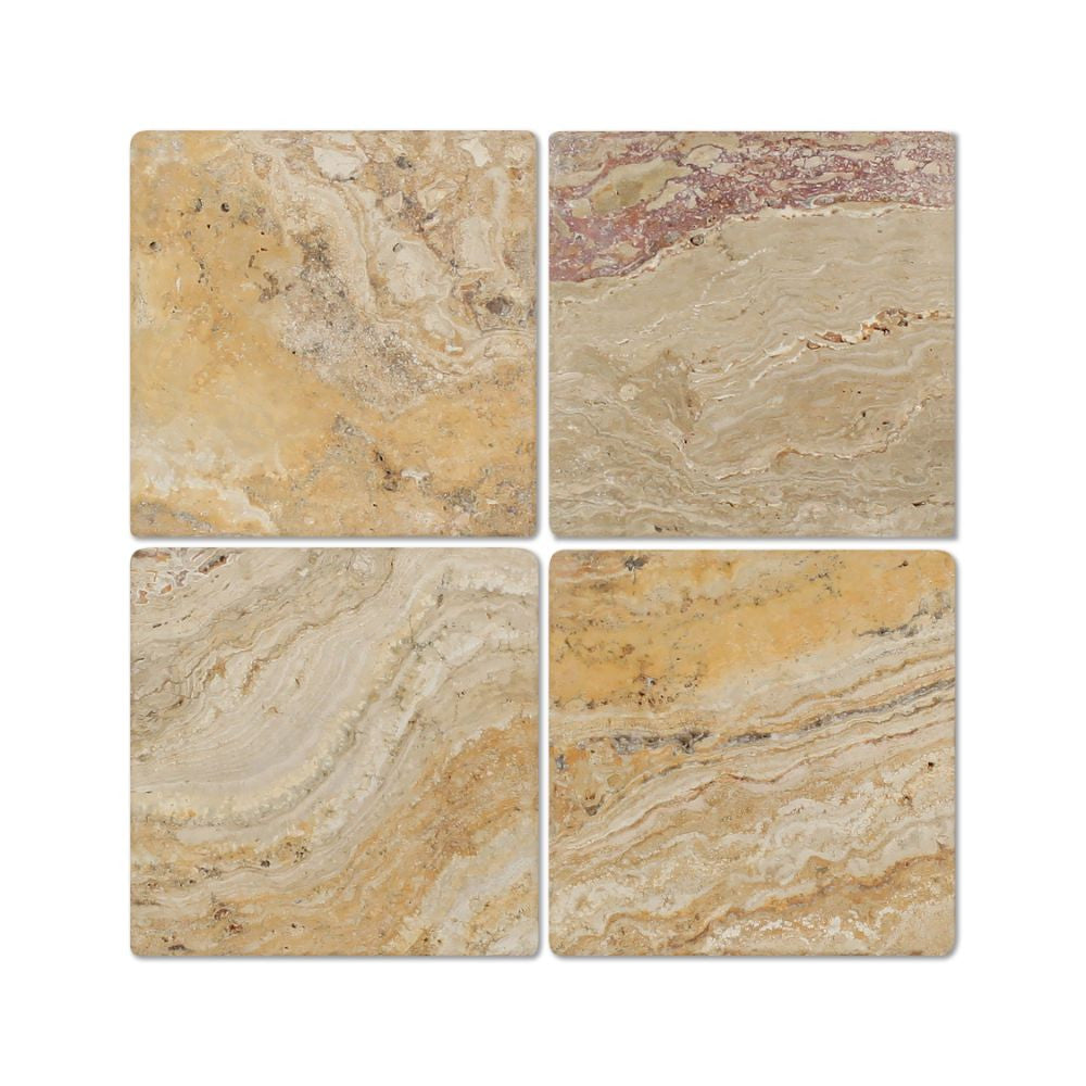 6 x 6 Tumbled Valencia Travertine Tile - Tilephile