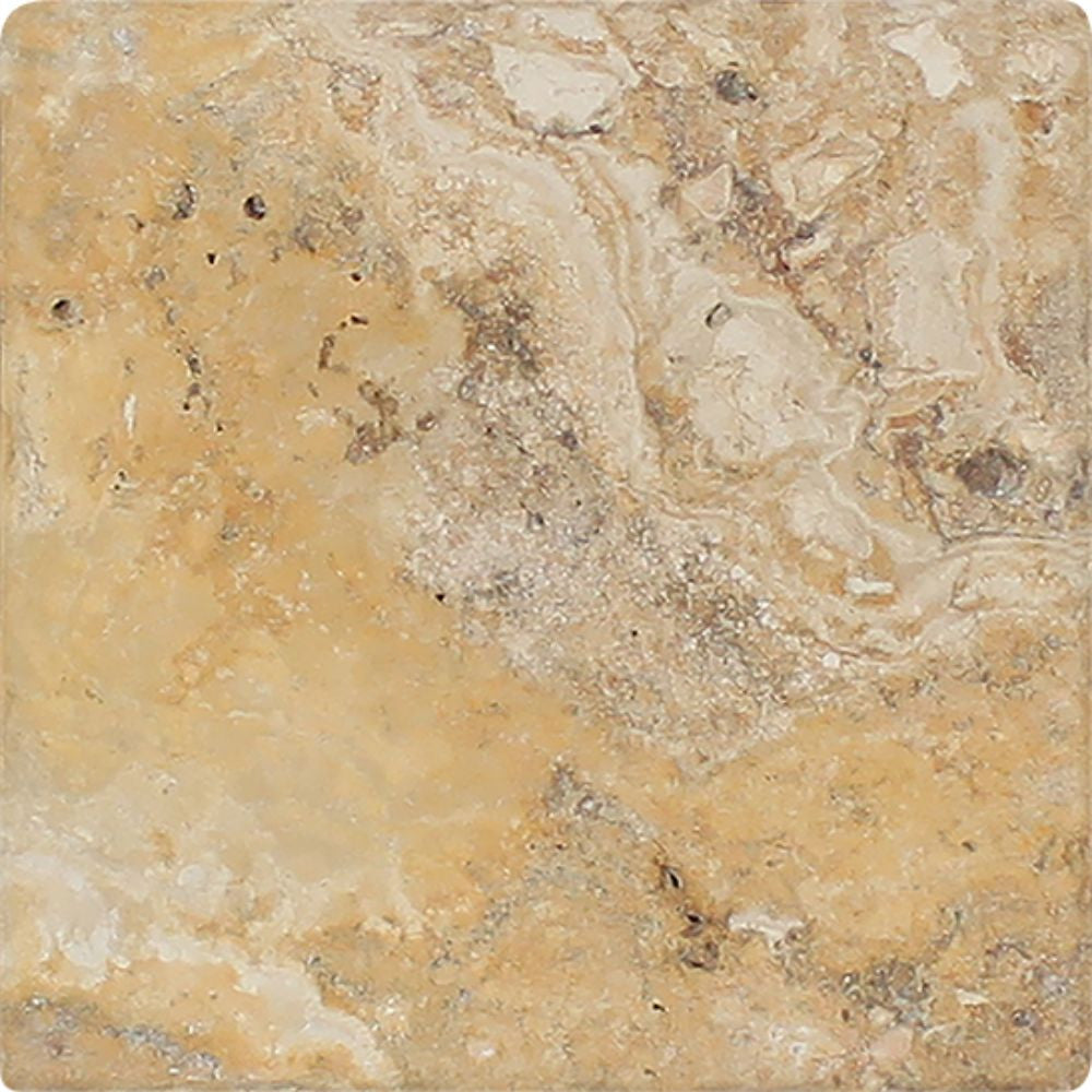 6 x 6 Tumbled Valencia Travertine Tile - Tilephile