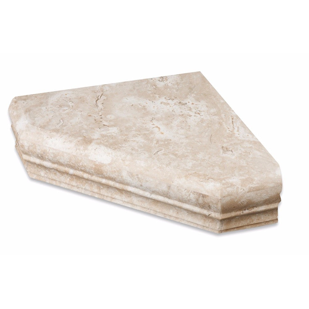 Durango Travertine Honed Hand-Made Custom Shower Corner Shelf - Tilephile