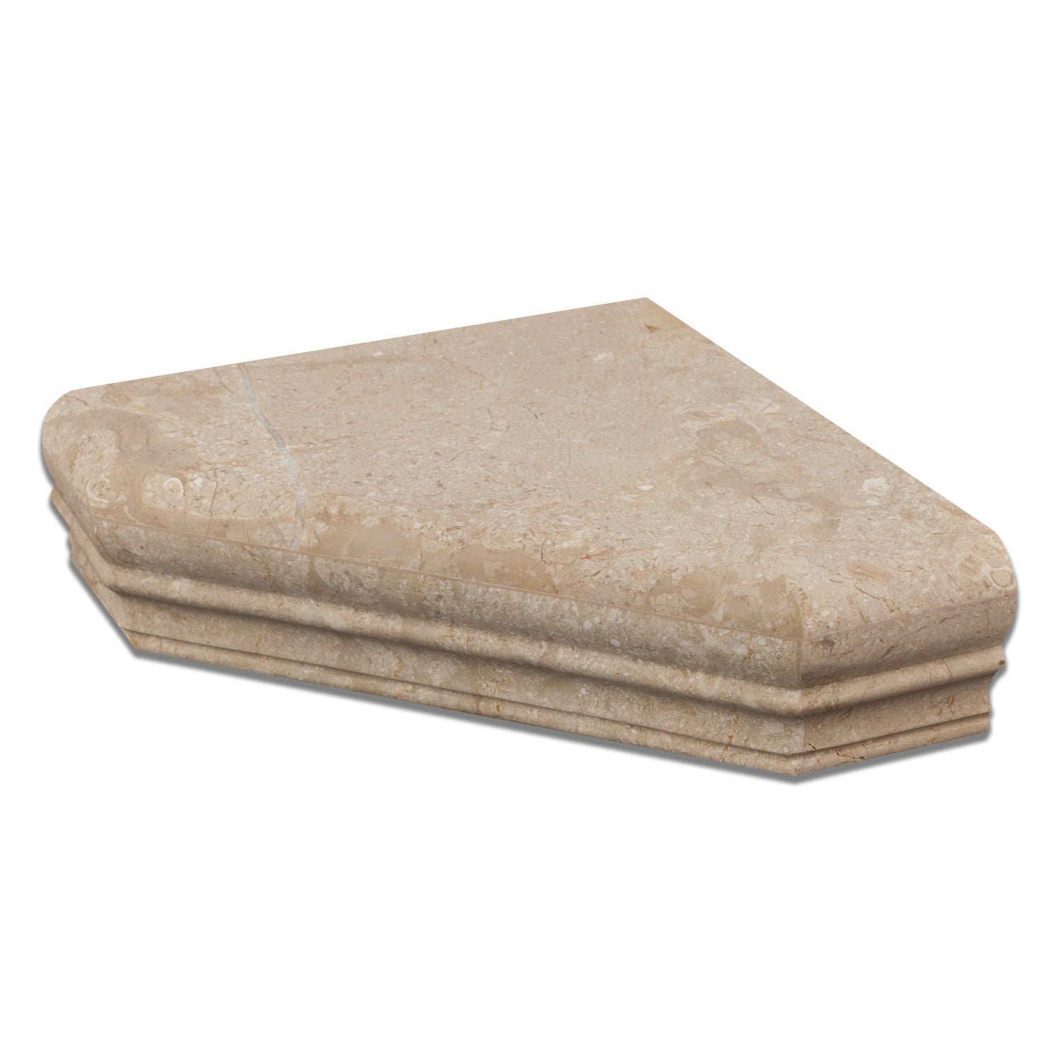 Golden Sands Marble Honed Hand-Made Custom Shower Corner Shelf - Tilephile