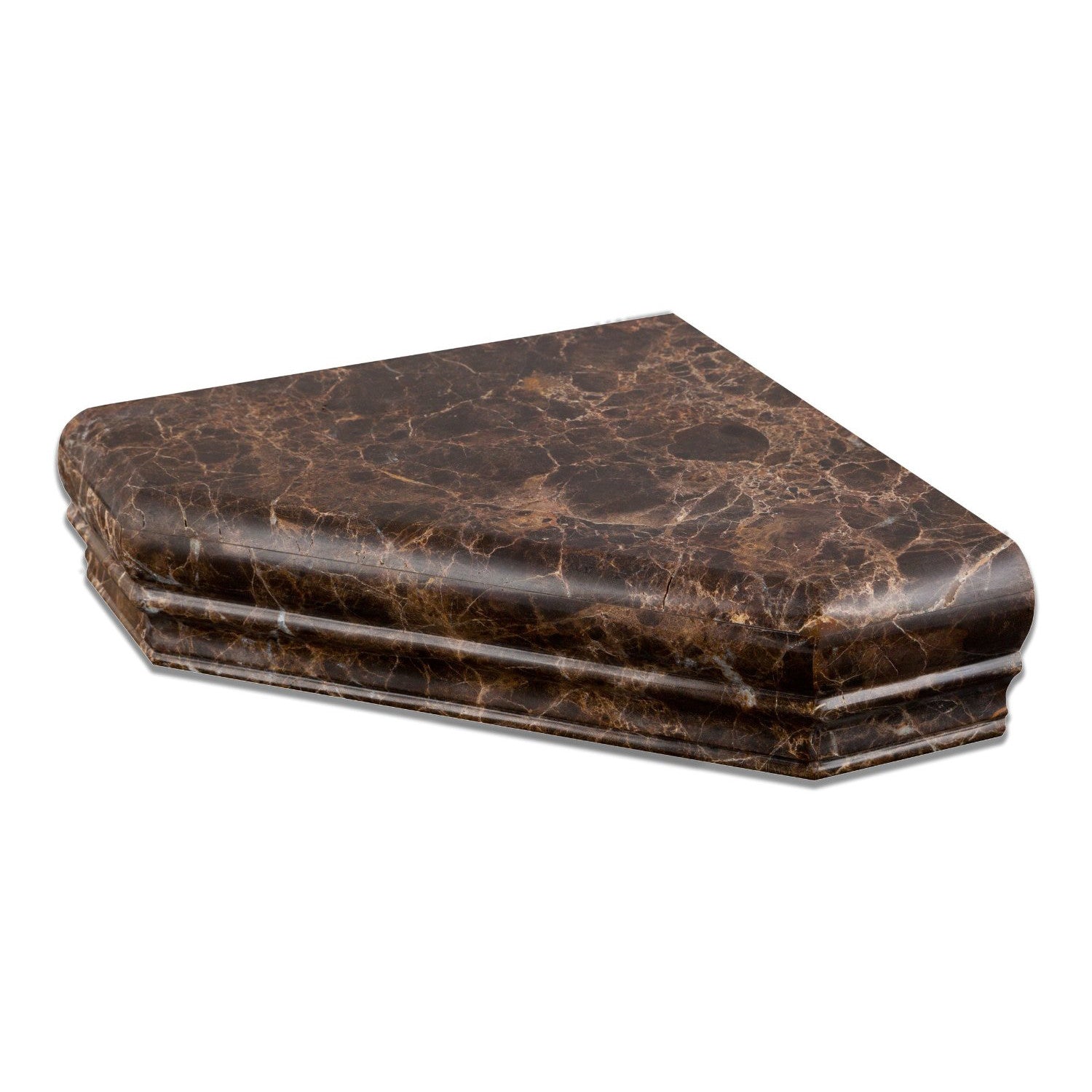 Emperador Dark Marble Polished Hand-Made Custom Shower Corner Shelf - Tilephile