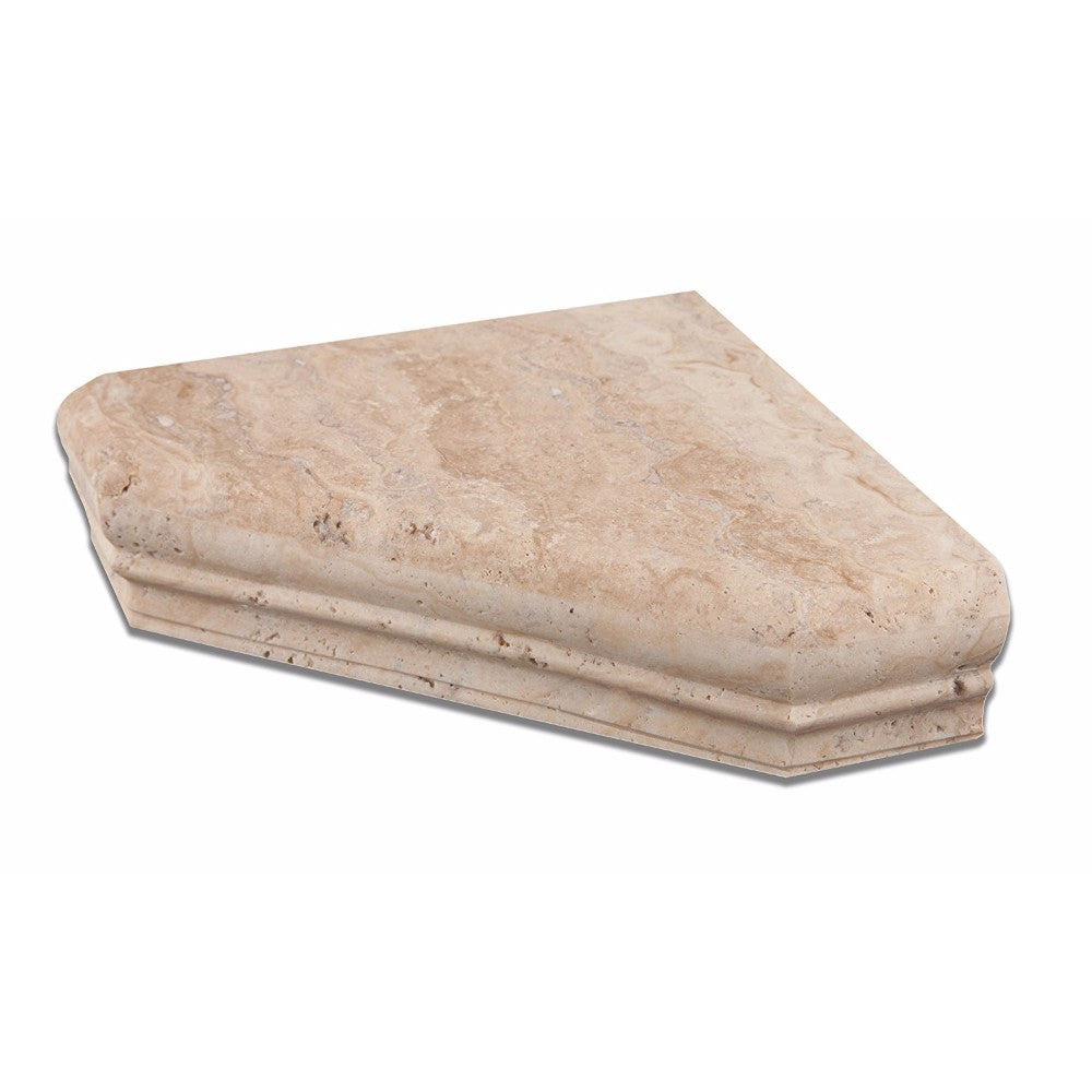 Philadelphia Light Travertine Honed Hand-Made Custom Shower Corner Shelf - Tilephile