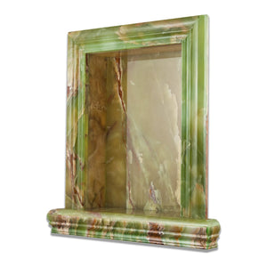 Green Onyx Polished Hand-Made Custom Shampoo Niche / Shelf - Large - Tilephile