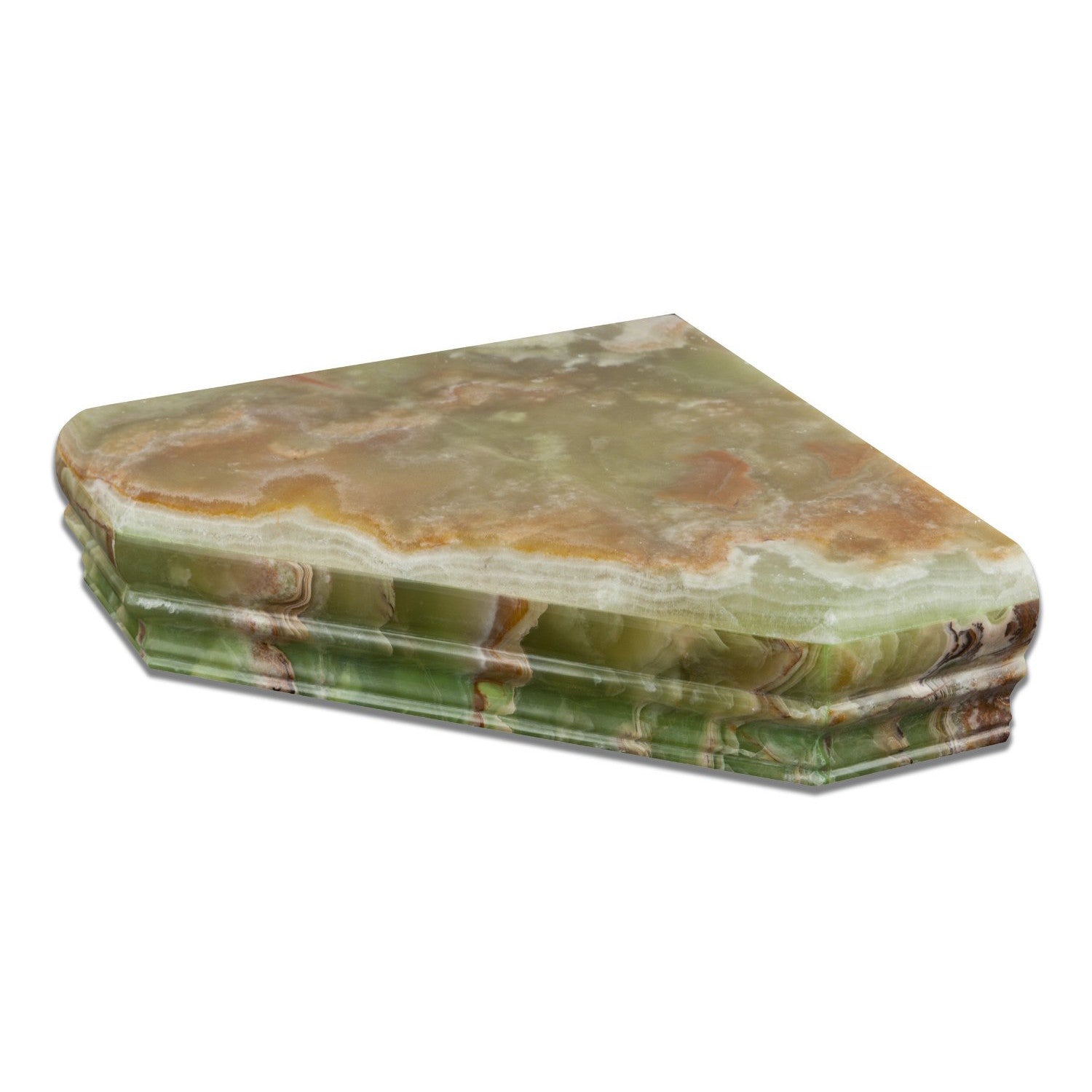 Green Onyx Polished Hand-Made Custom Shower Corner Shelf - Tilephile