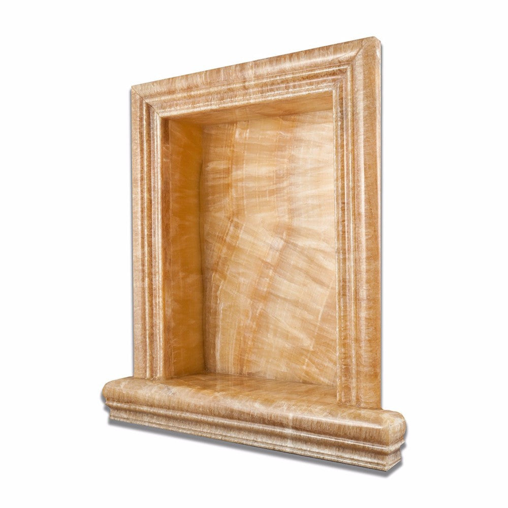 Honey Onyx Polished Hand-Made Custom Shampoo Niche / Shelf - Large - Tilephile