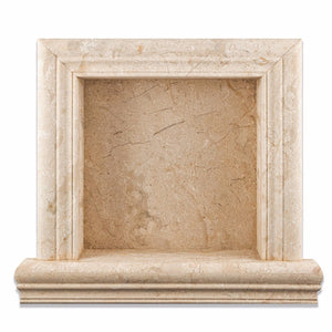 Golden Sands Marble Honed Hand-Made Custom Shampoo Niche / Shelf - Small - Tilephile