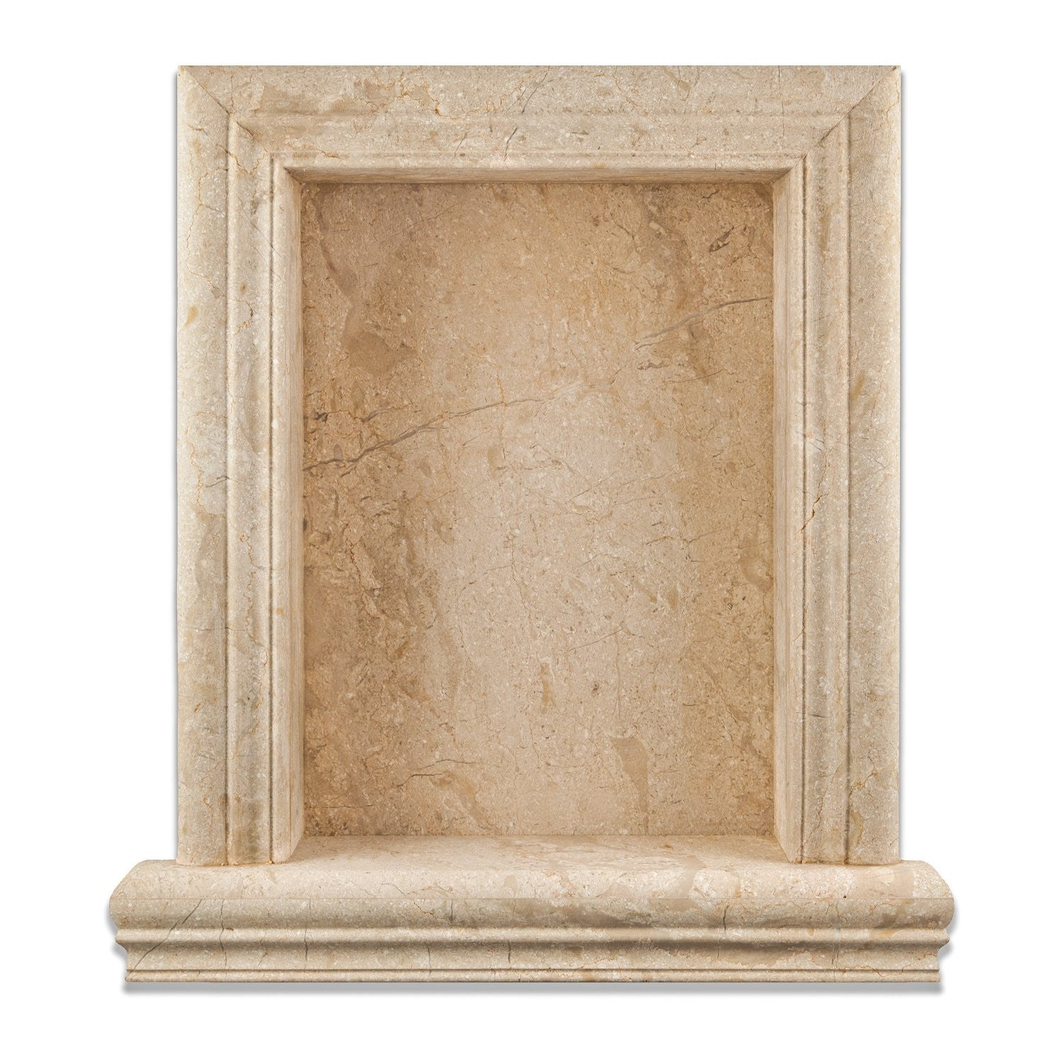 Golden Sands Marble Honed Hand-Made Custom Shampoo Niche / Shelf - Large - Tilephile