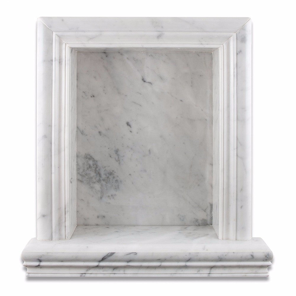 Bianco Carrara Marble Polished Hand-Made Custom Shampoo Niche / Shelf - Large - Tilephile