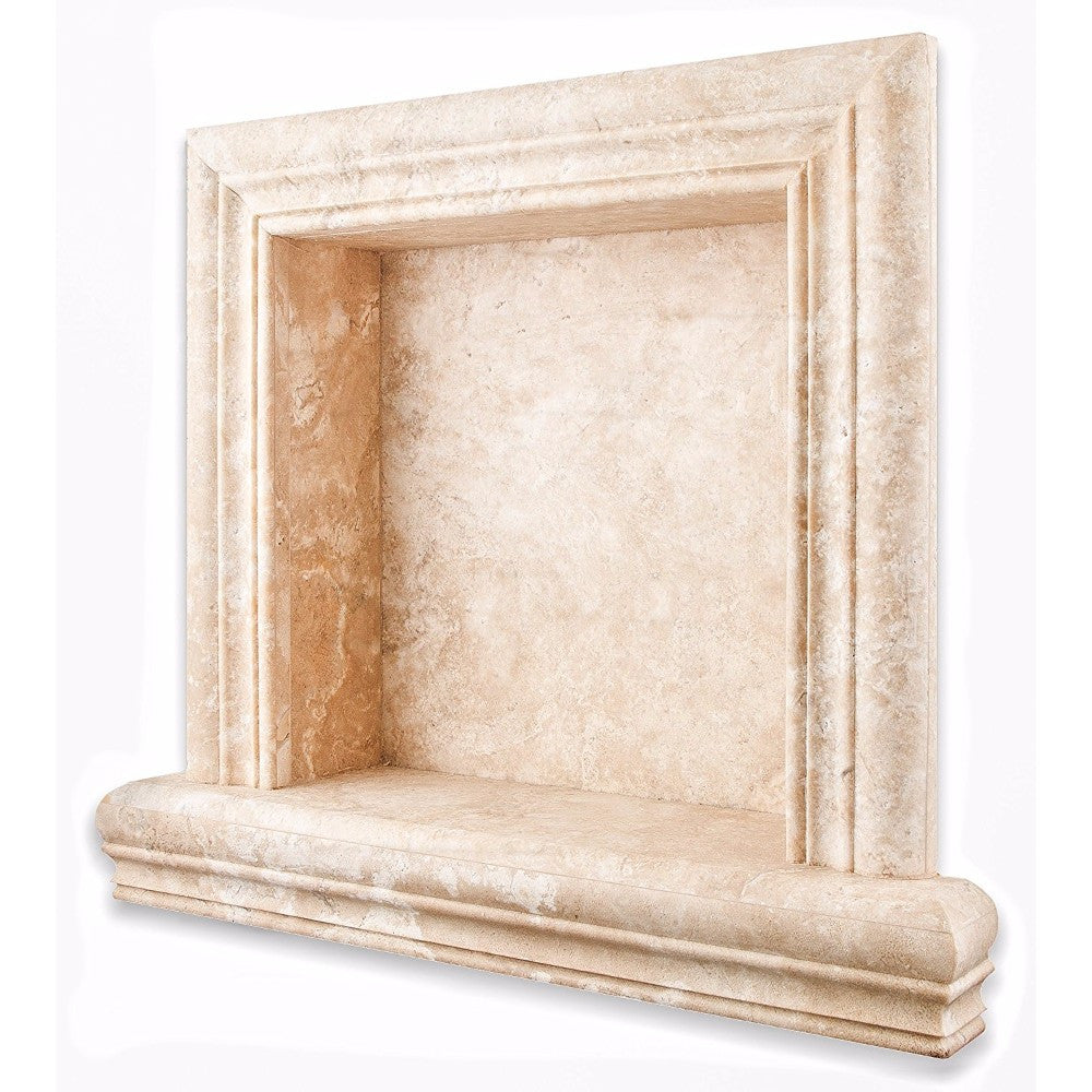 Durango Travertine Hand-Made Honed Custom Shampoo Niche / Shelf - Small - Tilephile