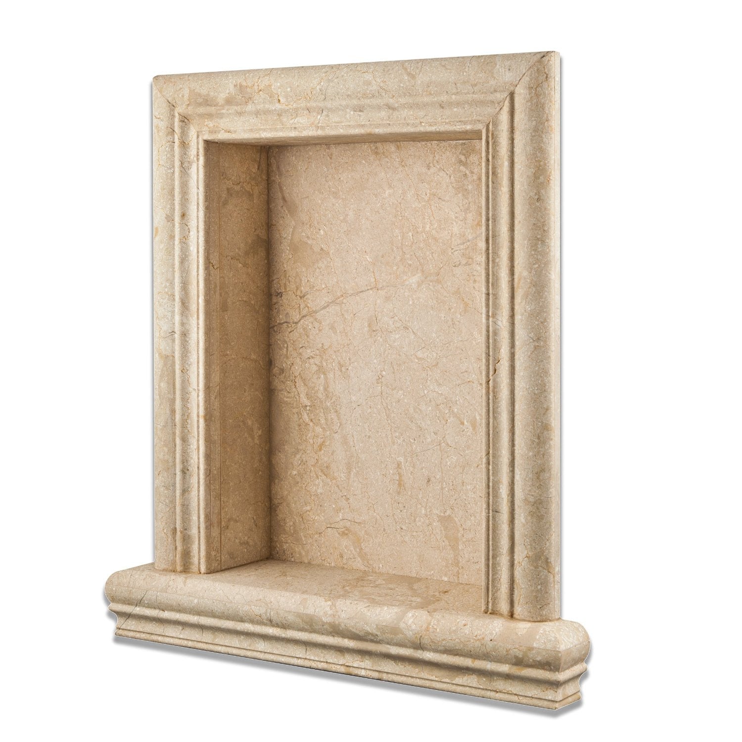 Golden Sands Marble Honed Hand-Made Custom Shampoo Niche / Shelf - Large - Tilephile