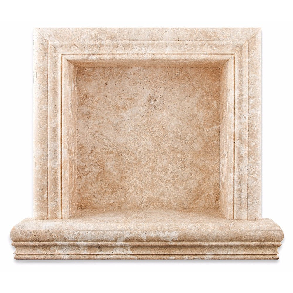 Durango Travertine Hand-Made Honed Custom Shampoo Niche / Shelf - Small - Tilephile