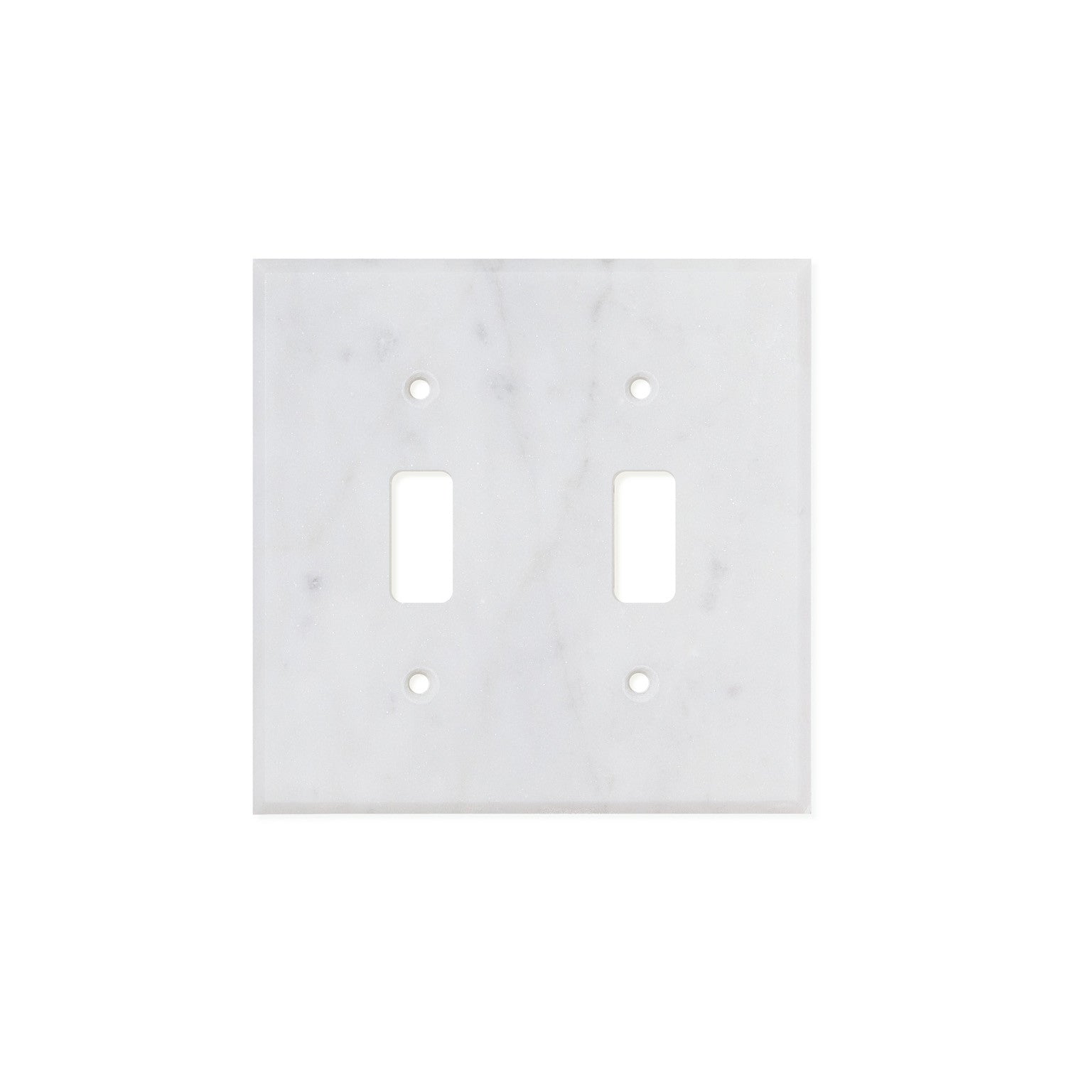 Bianco Carrara (Carrara White) Marble Switch Plate Cover, Honed (2 TOGGLE) - Tilephile