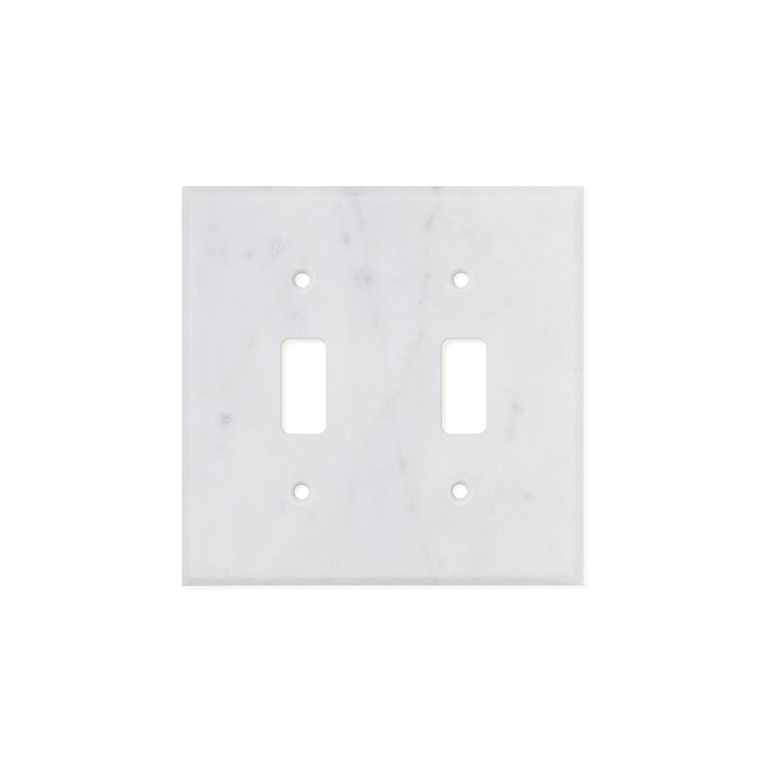 Bianco Carrara (Carrara White) Marble Switch Plate Cover, Honed (2 TOGGLE) - Tilephile