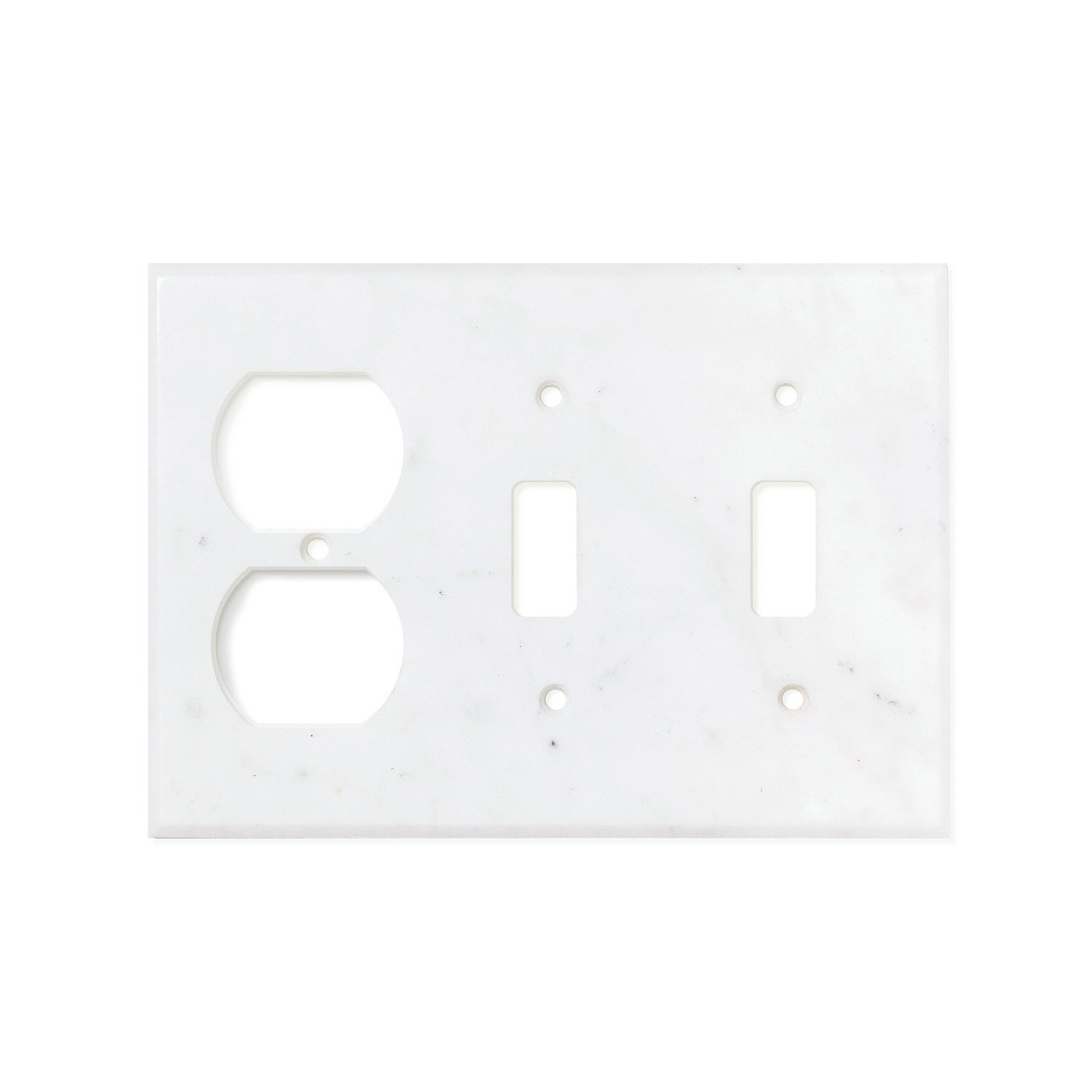 Bianco Carrara (Carrara White) Marble Switch Plate Cover, Honed (DOUBLE TOGGLE DUPLEX) - Tilephile