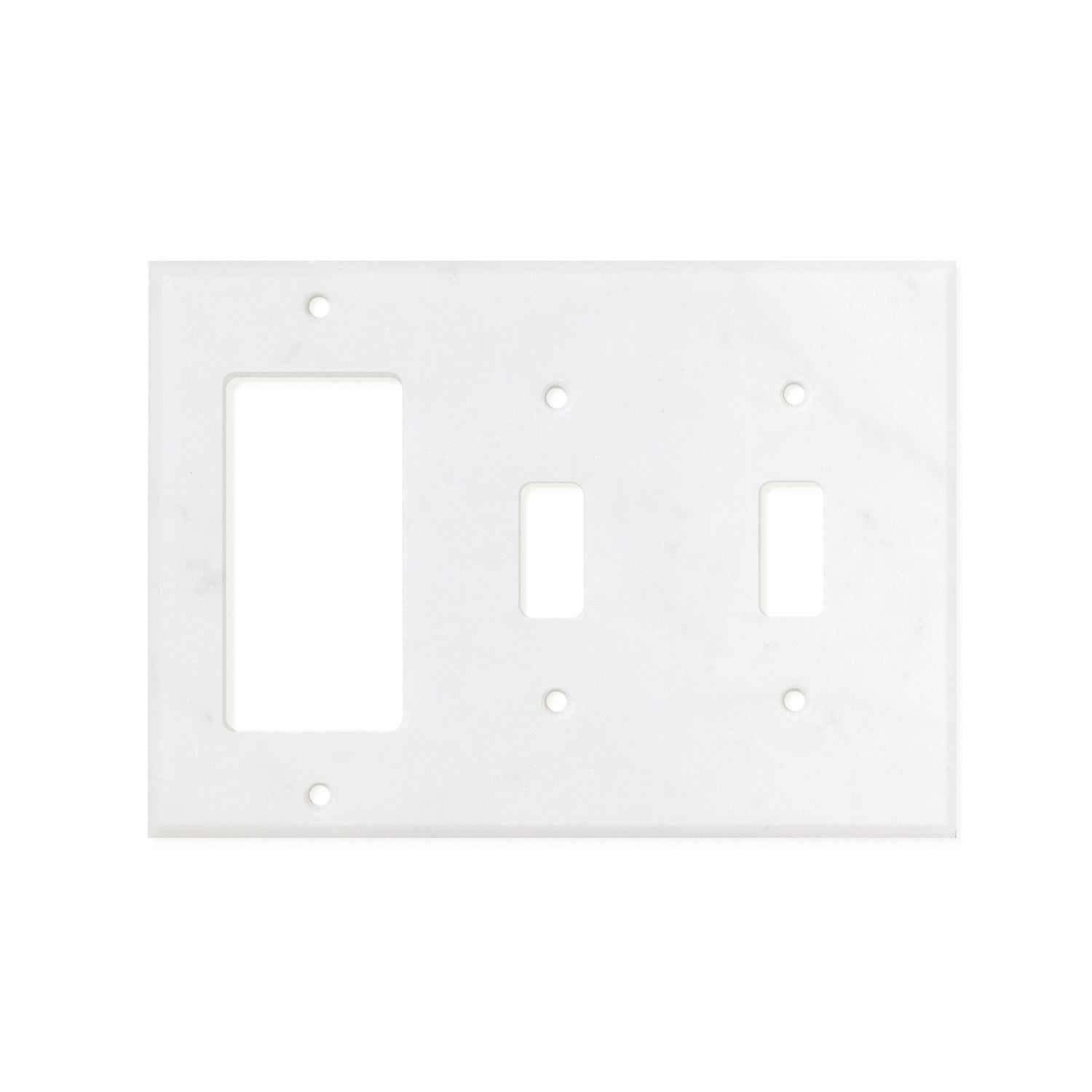 Bianco Carrara (Carrara White) Marble Switch Plate Cover, Honed (DOUBLE TOGGLE ROCKER) - Tilephile