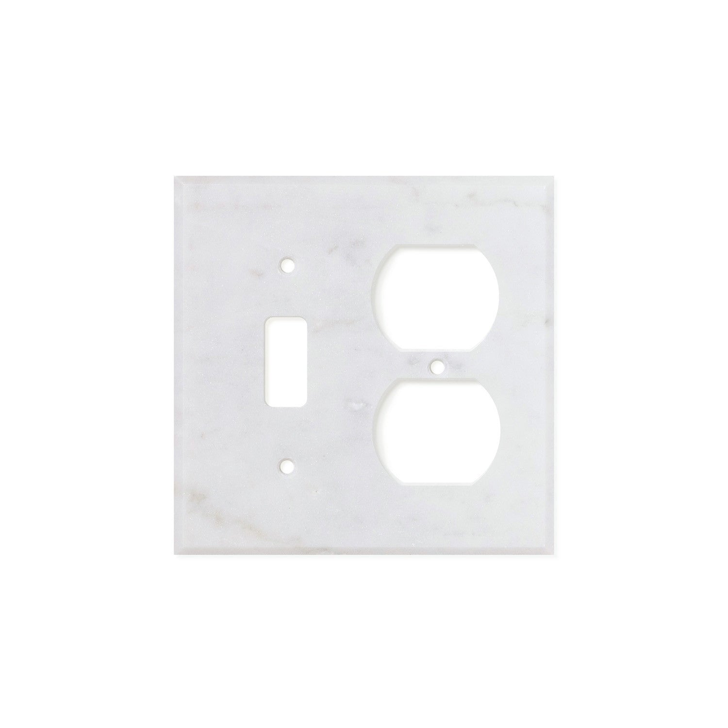 Bianco Carrara (Carrara White) Marble Switch Plate Cover, Honed (TOGGLE DUPLEX) - Tilephile