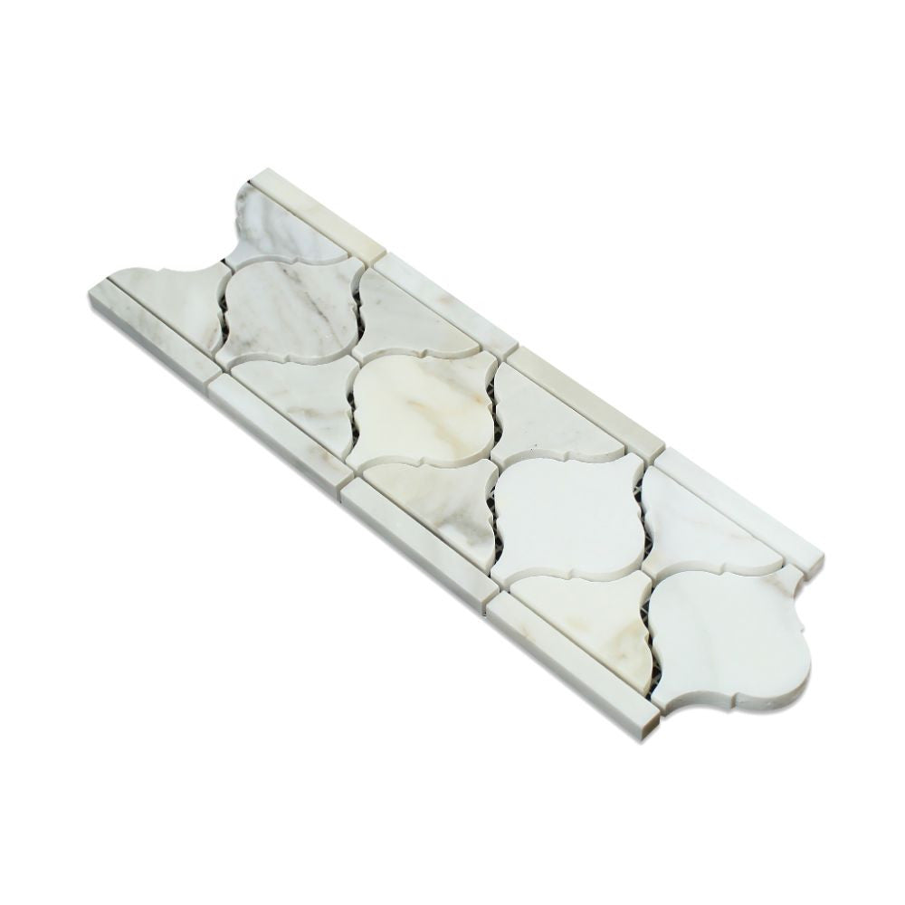 Calacatta Gold Honed Marble Lantern Border - Tilephile