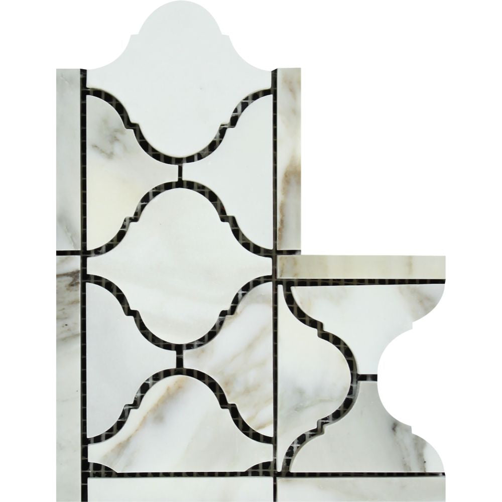 Calacatta Gold Honed Marble Lantern Corner - Tilephile