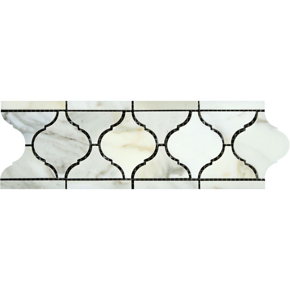 Calacatta Gold Polished Marble Lantern Border - Tilephile