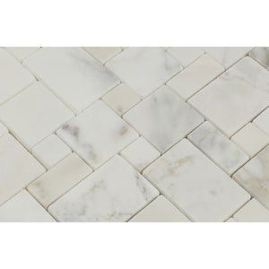 Calacatta Gold Polished Marble Mini Versailles Pattern Mosaic Tile - Tilephile