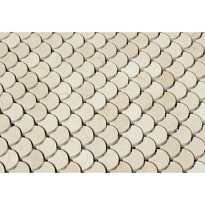 Crema Marfil  Polished Marble Raindrop Mosaic Tile - Tilephile