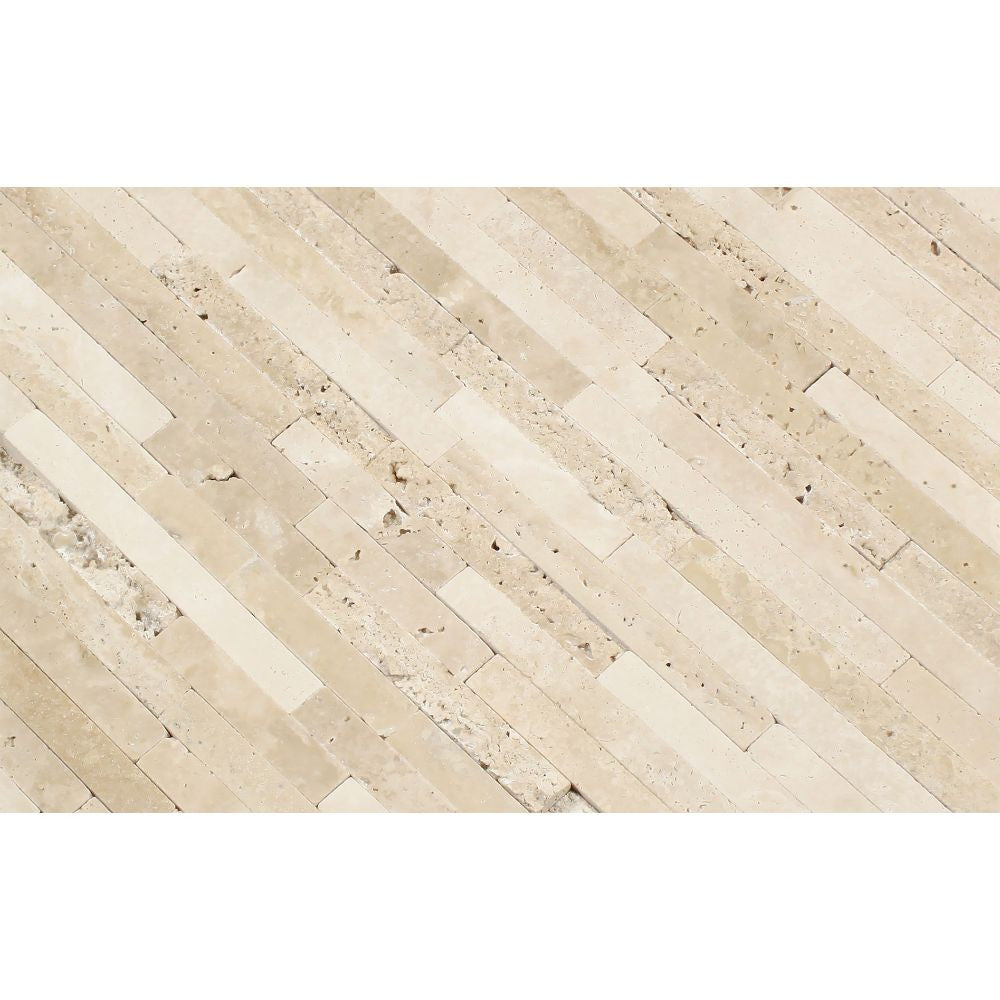 Durango Honed Travertine Small Random Strip Mosaic Tile - Tilephile