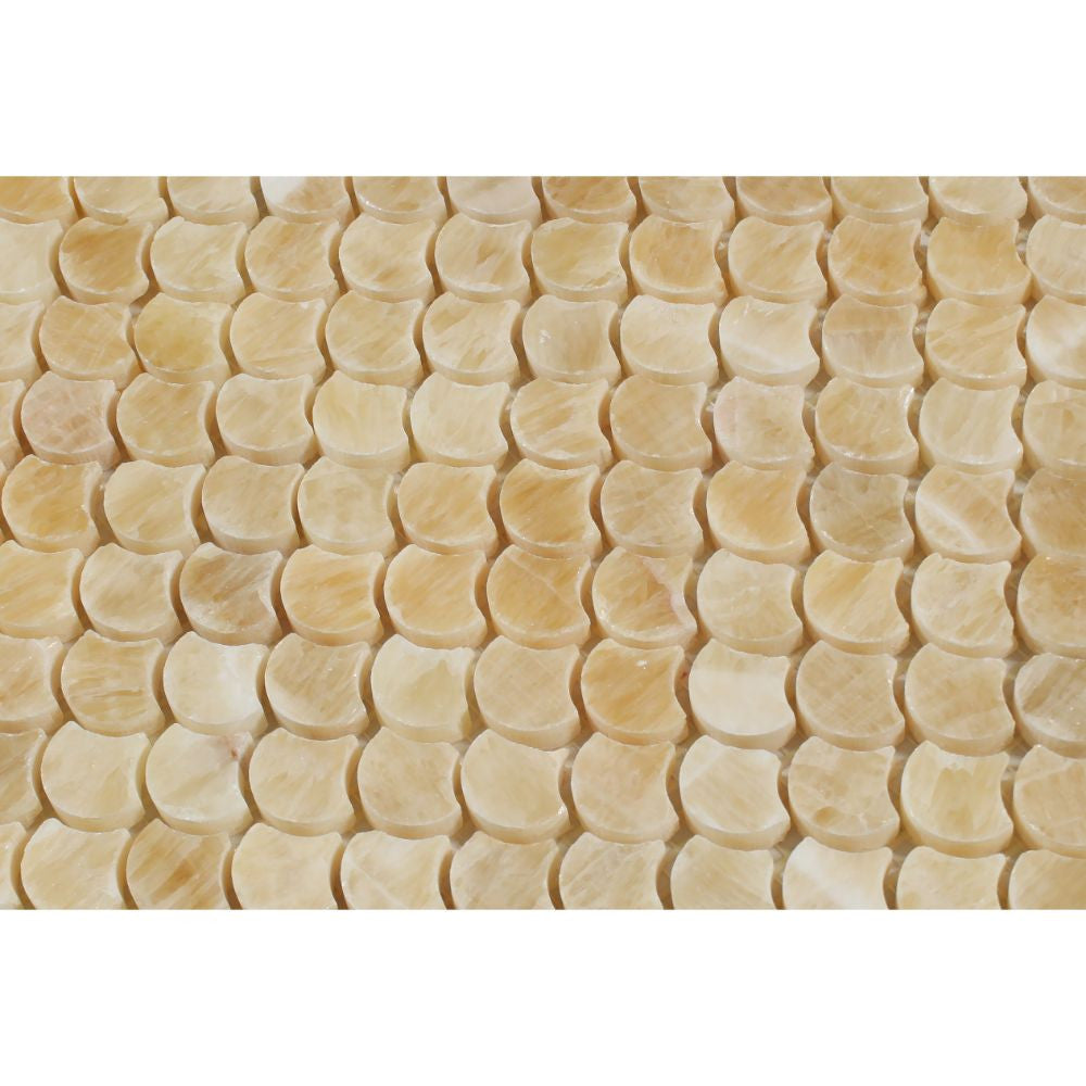 Honey Onyx Polished Raindrop Mosaic Tile - Tilephile
