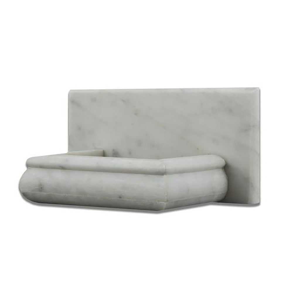 Bianco Carrara Marble Polished Hand-Made Custom Soap Holder (Soap Dish)  - Tilephile