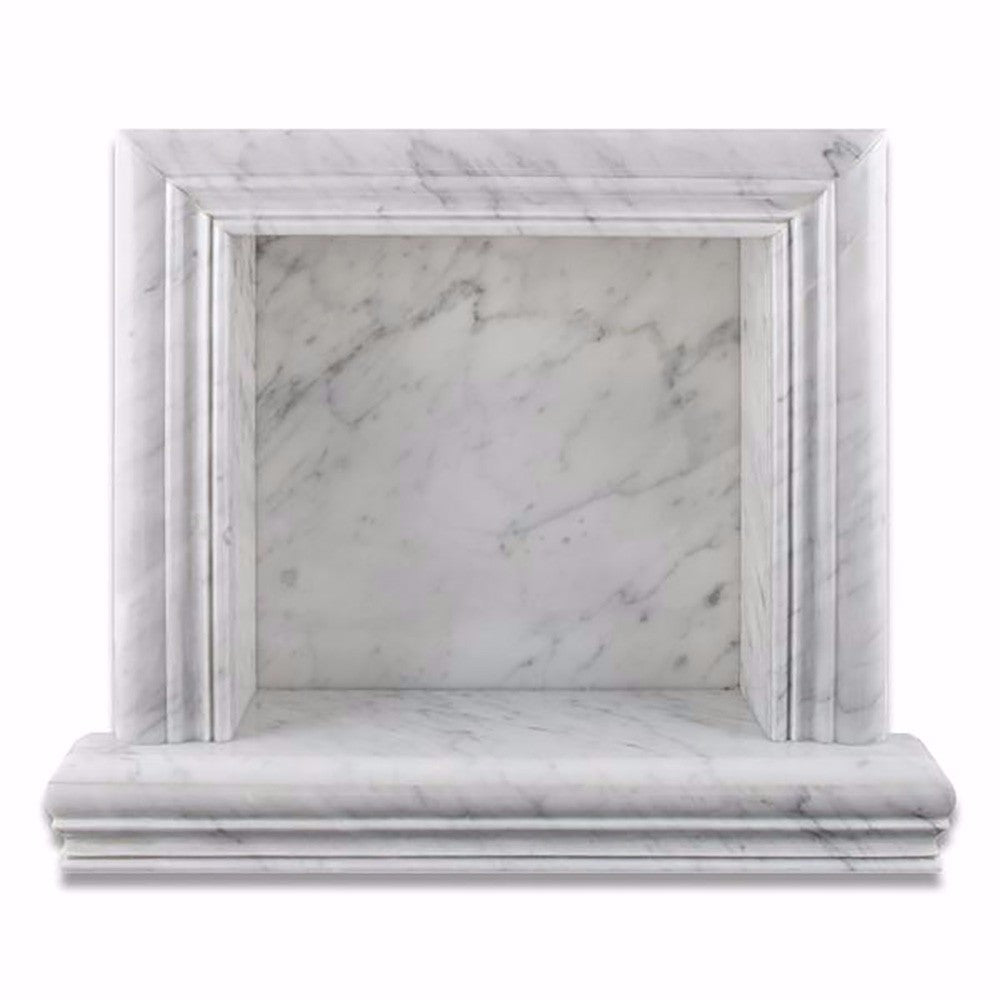 Bianco Carrara Marble Polished Hand-Made Custom Shampoo Niche / Shelf - Small - Tilephile